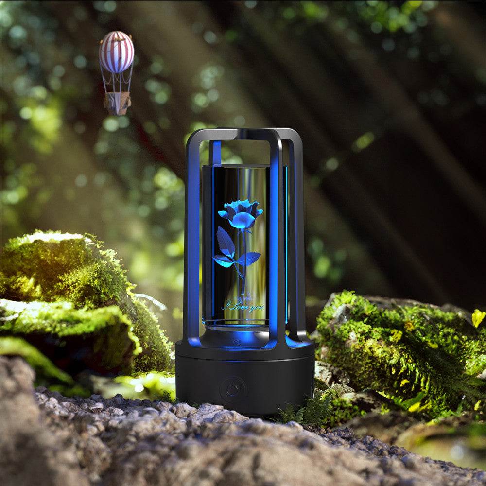 Creative 2 In 1 Audio Acrylic Crystal Lamp And Bluetooth Speaker Valentine's Day Gift Touch Night Lamp - Mubimart
