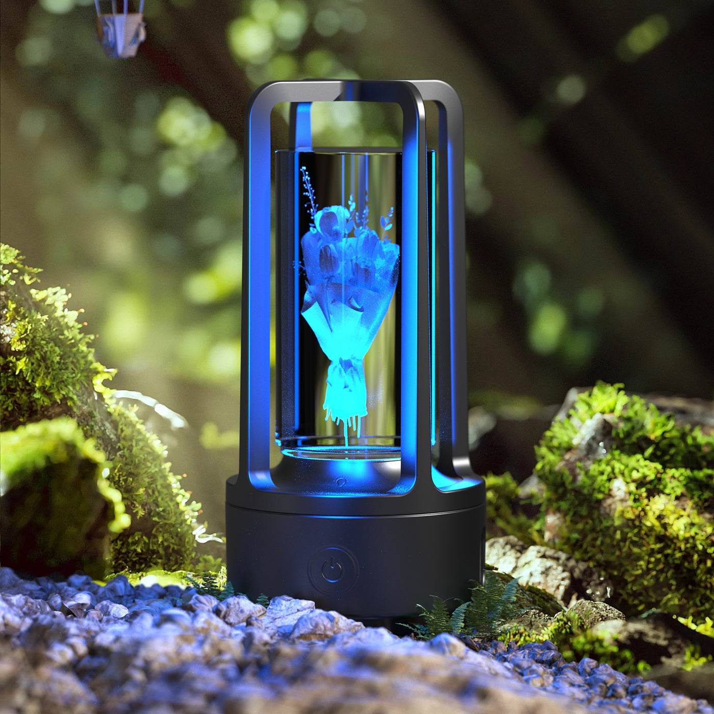 Creative 2 In 1 Audio Acrylic Crystal Lamp And Bluetooth Speaker Valentine's Day Gift Touch Night Lamp - Mubimart