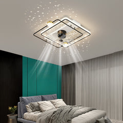 Creative 360 Rotating Head Shaking Electric Fan Integrated Ceiling Lamp - Mubimart - Ceiling Fans 