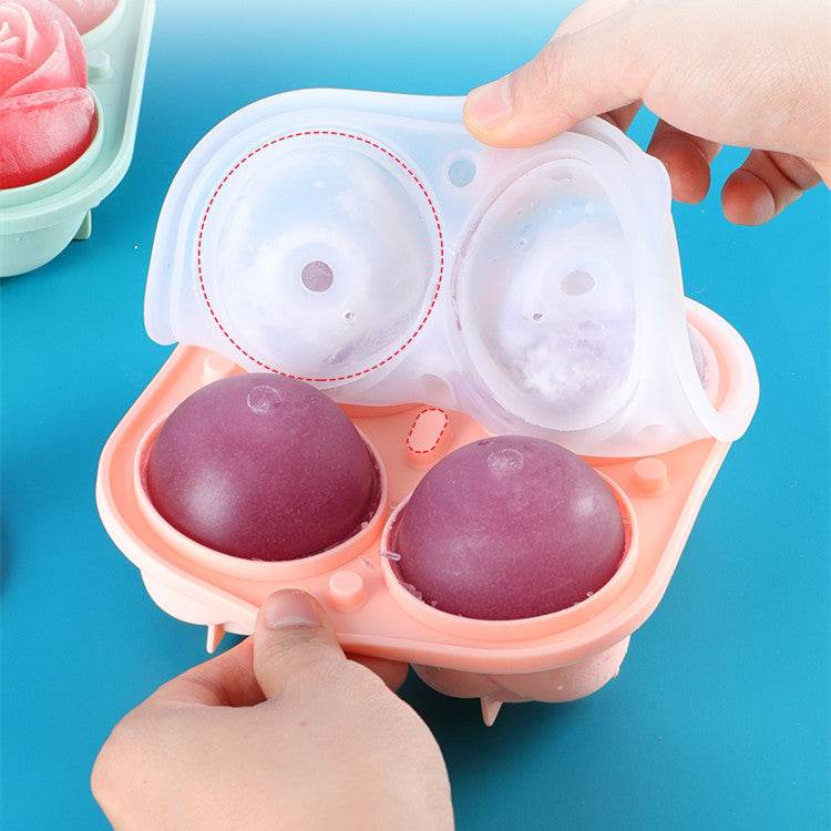 Creative Big Rose Ice Cube Mold Wine Silicone Ice Tray - Mubimart
