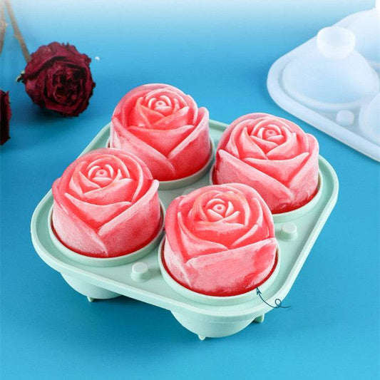 Creative Big Rose Ice Cube Mold Wine Silicone Ice Tray - Mubimart