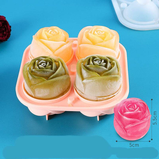 Creative Big Rose Ice Cube Mold Wine Silicone Ice Tray - Mubimart