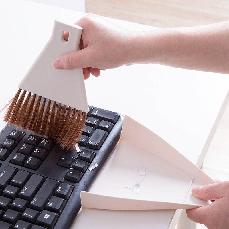 Creative Cleaning Tool Plastic Keyboard Brush Dustpan Set - Mubimart