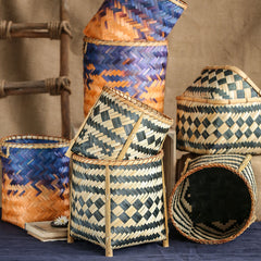 Creative High-end Weaving Of Handmade Bamboo Baskets - Mubimart - Decorative basket 