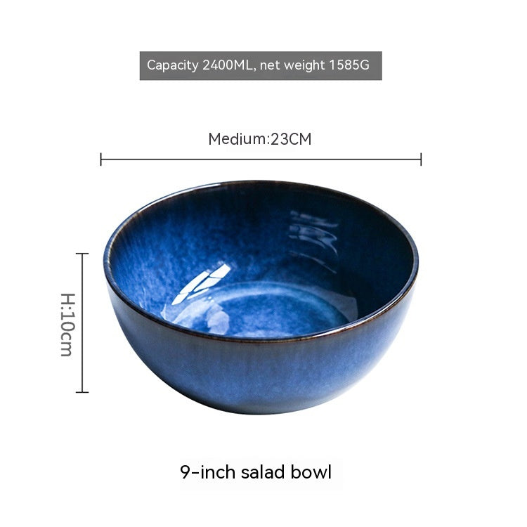 Creative Large Size Retro Tableware Household Bowl Porcelain Bowl - Mubimart -  