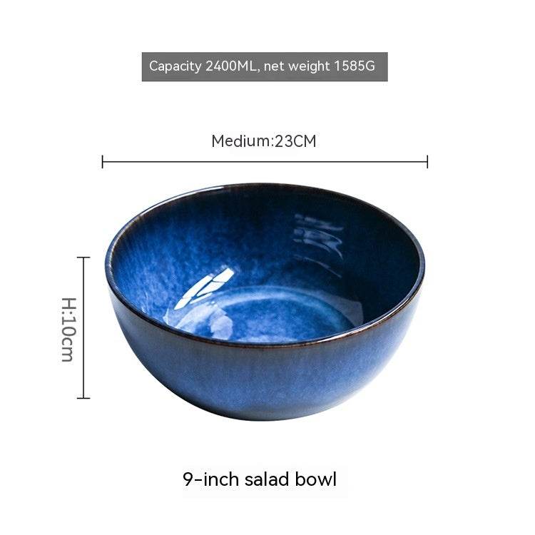 Creative Large Size Retro Tableware Household Bowl Porcelain Bowl - Mubimart