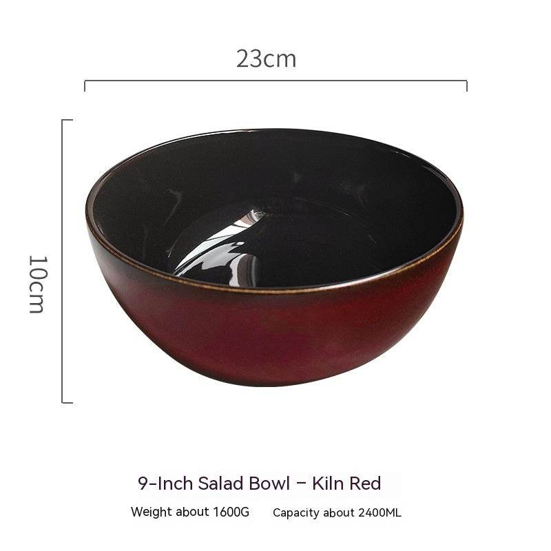 Creative Large Size Retro Tableware Household Bowl Porcelain Bowl - Mubimart