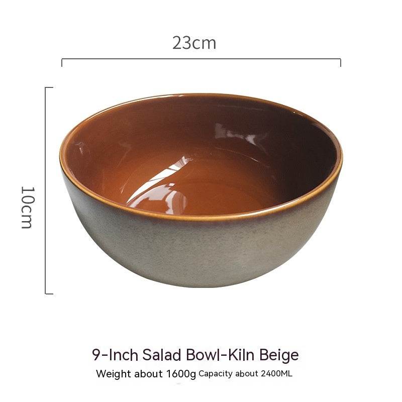 Creative Large Size Retro Tableware Household Bowl Porcelain Bowl - Mubimart