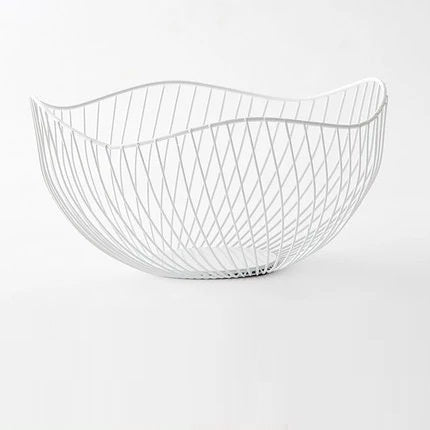 Creative Lotus Leaf Irregular Edge Simple Modern Iron Fruit Basket - Mubimart - Metal basket 