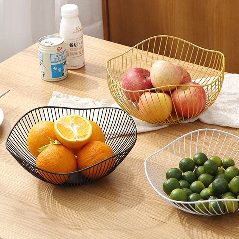 Creative Lotus Leaf Irregular Edge Simple Modern Iron Fruit Basket - Mubimart