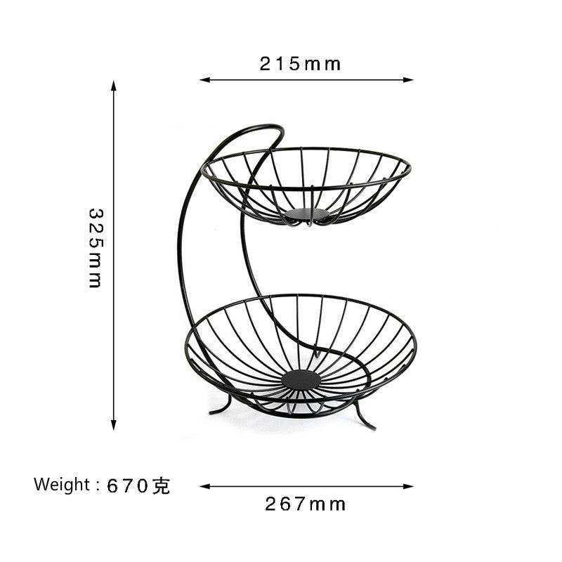 Creative Metal Fruit Basket Rack Living Room Fruit Drain Basket Home Iron Fruit Snack Bowl Storage Basket Desktop Kitchen Organ - Mubimart