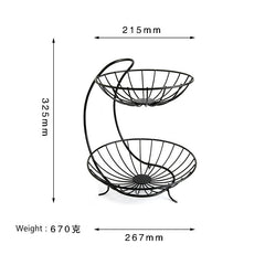 Creative Metal Fruit Basket Rack Living Room Fruit Drain Basket Home Iron Fruit Snack  Bowl Storage Basket Desktop Kitchen Organ - Mubimart -  