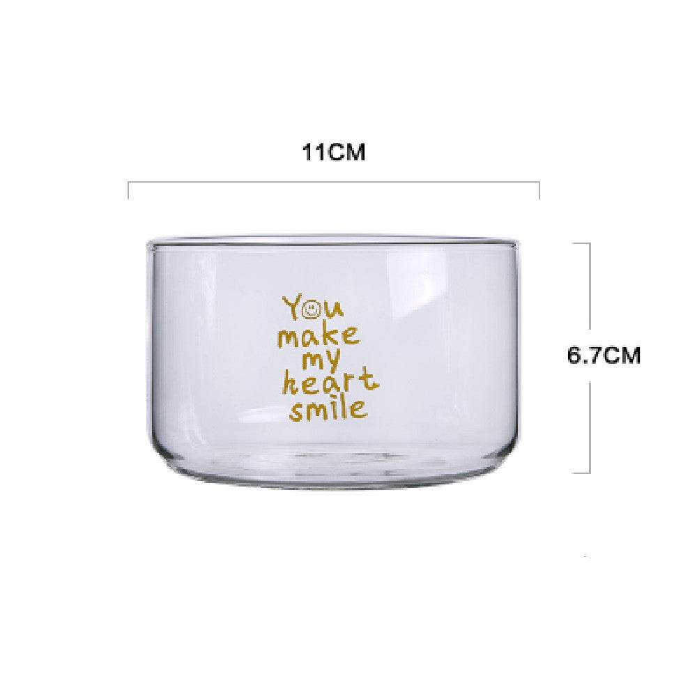 Creative Nordic Transparent Glass Salad Bowl - Mubimart