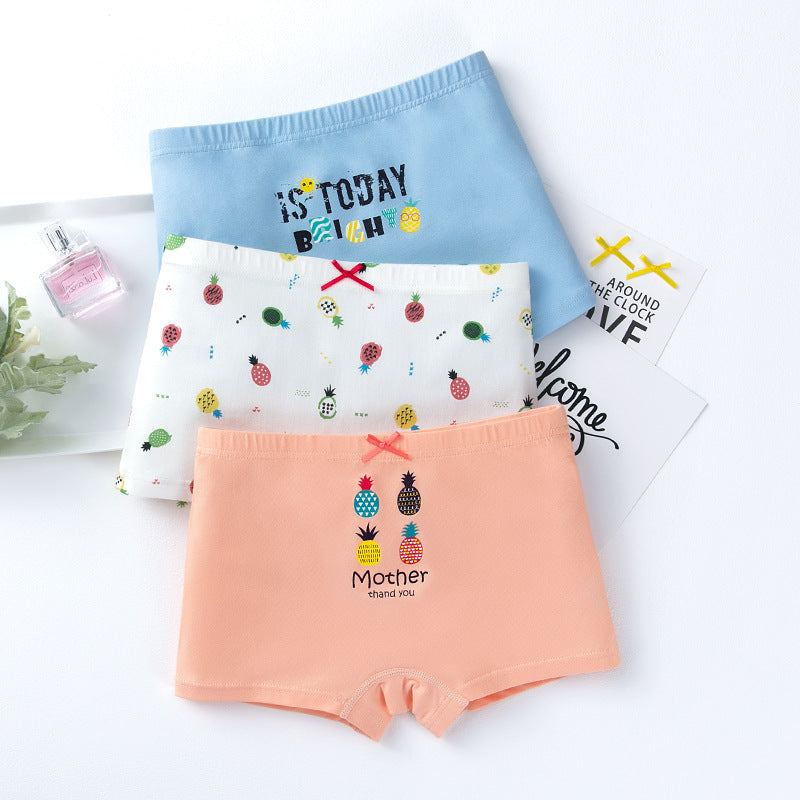 Creative Print Cotton Girls Underwear Boxer Set - Mubimart - Underware 