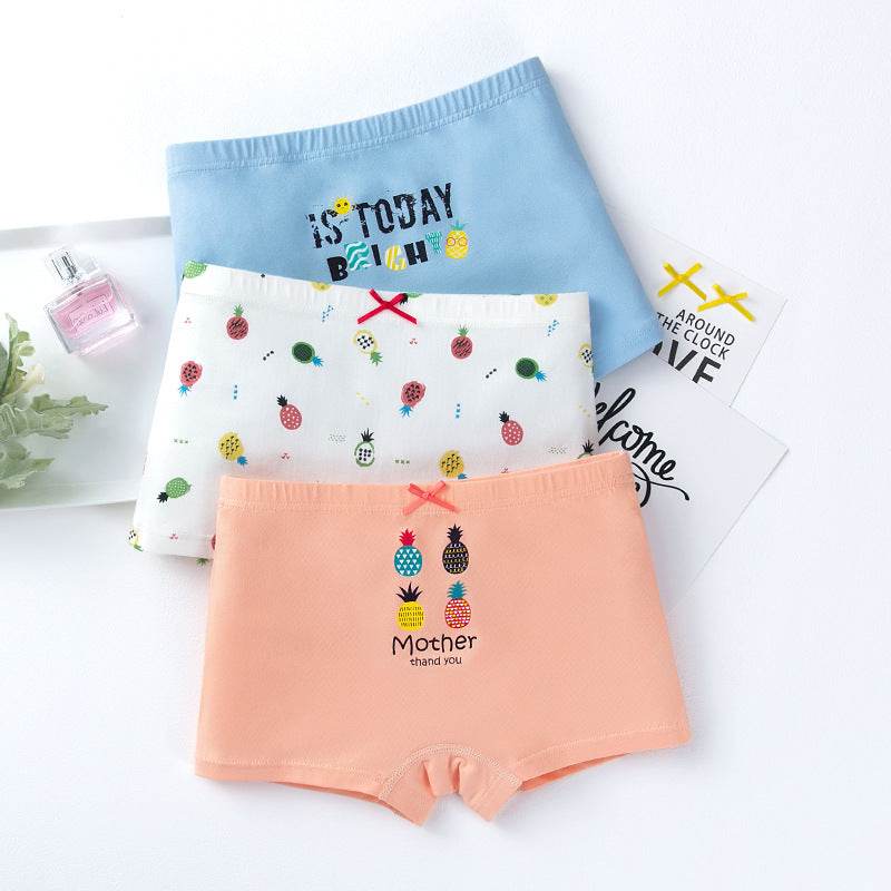 Creative Print Cotton Girls Underwear Boxer Set - Mubimart