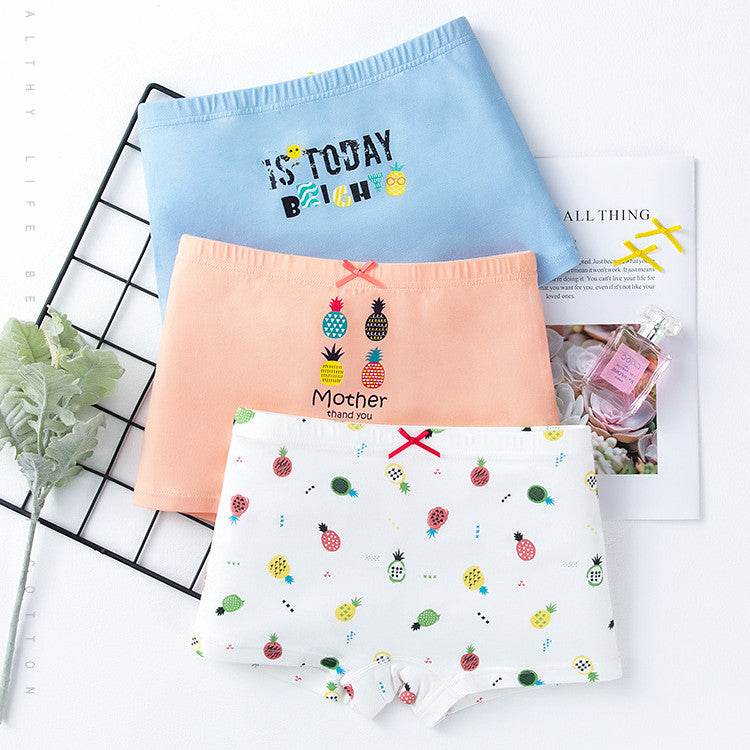 Creative Print Cotton Girls Underwear Boxer Set - Mubimart