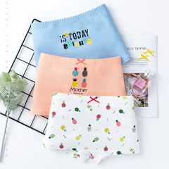 Creative Print Cotton Girls Underwear Boxer Set - Mubimart -  