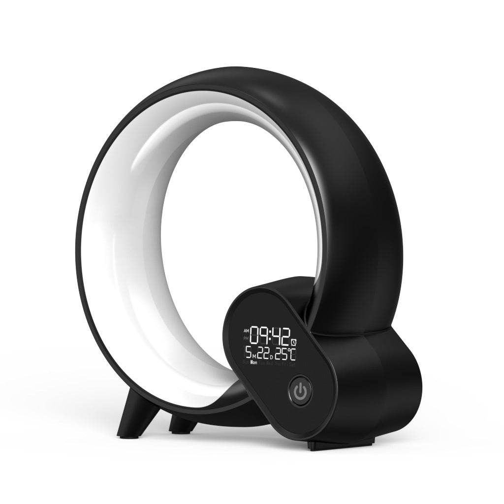 Creative Q Light Analog Sunrise Digital Display Alarm Clock Bluetooth Audio Intelligent Wake-up Q Colorful Atmosphere Light - Mubimart