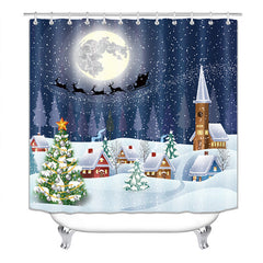 Creative Shower Curtain Waterproof Christmas Shower Curtain Cloth - Mubimart -  