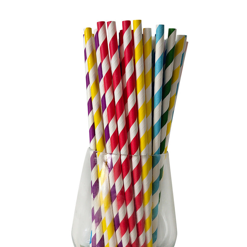 Creative Simple Portable Home Color Paper Straws - Mubimart - Straws 