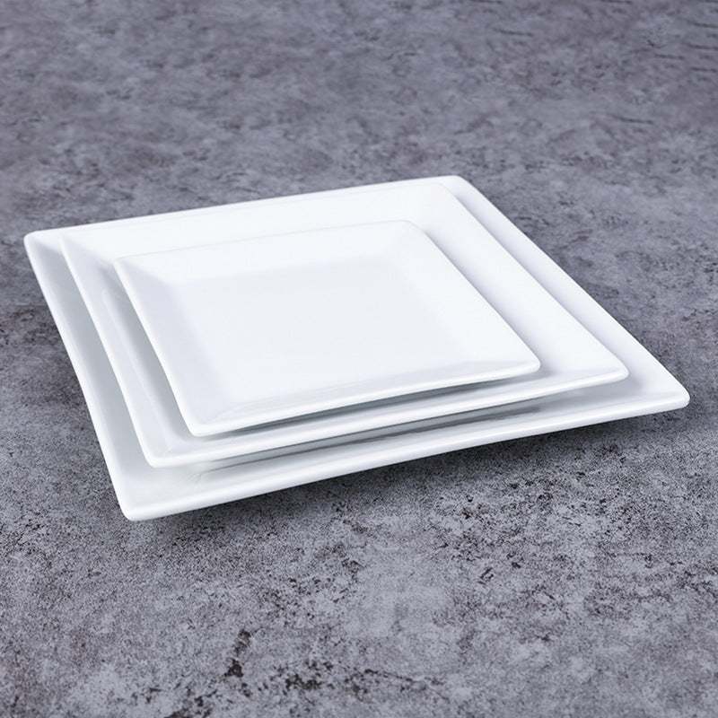 Creative Simple White Nordic Style Square Plate Ceramics - Mubimart -  