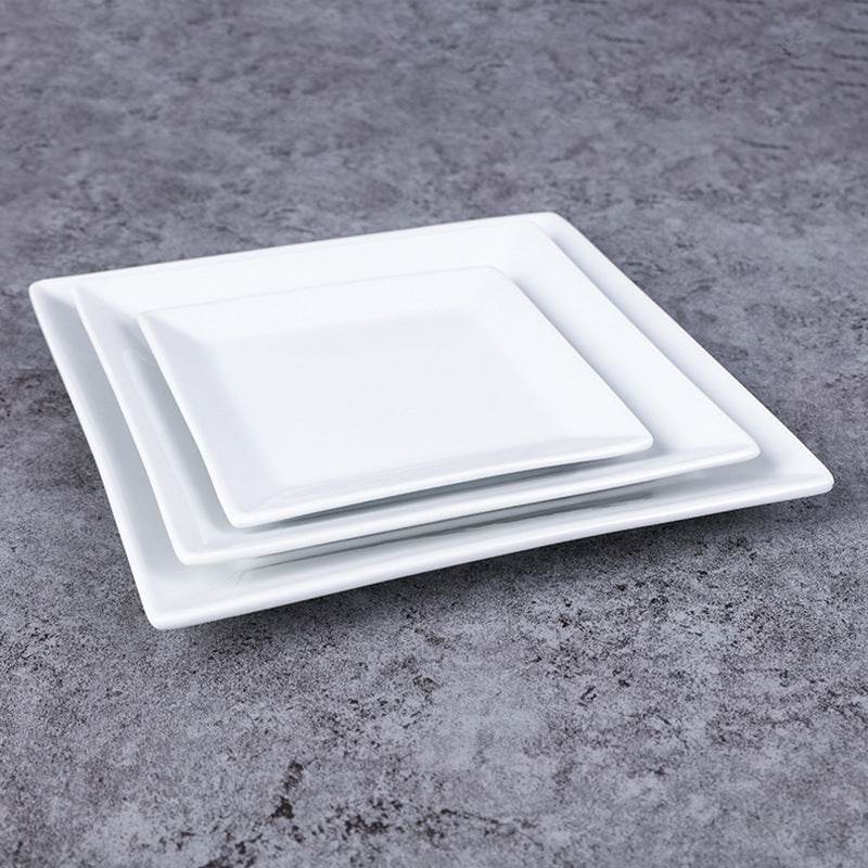 Creative Simple White Nordic Style Square Plate Ceramics - Mubimart