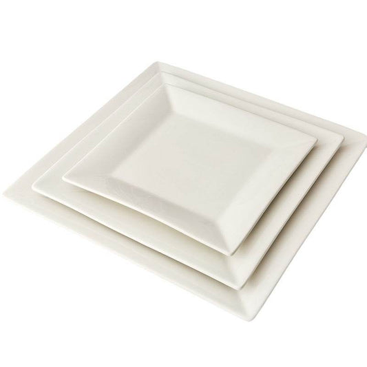 Creative Simple White Nordic Style Square Plate Ceramics - Mubimart