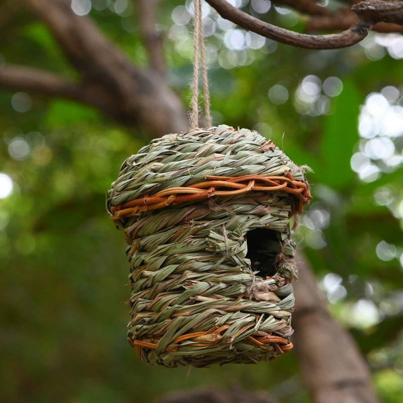 Creative Straw Birds Nest Handicraft Hand-Woven Straw Bird Cage - Mubimart