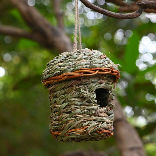 Creative Straw Birds Nest Handicraft Hand-Woven Straw Bird Cage - Mubimart