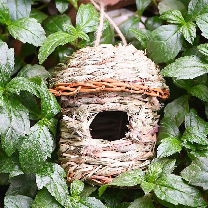 Creative Straw Birds Nest Handicraft Hand-Woven Straw Bird Cage - Mubimart