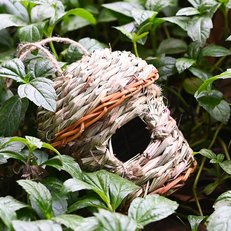 Creative Straw Birds Nest Handicraft Hand-Woven Straw Bird Cage - Mubimart