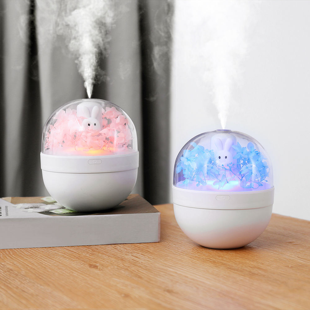 Creative Sweetheart Rabbit DIY Humidifier USB Mini Home Air Purifier Air Mini Cool Mist Preserved Flower Humidifier Preserved Flowers - Mubimart - Mist Humidifiers 