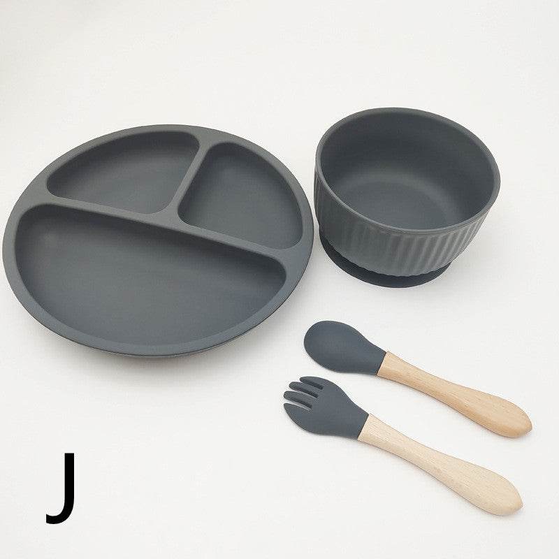 Creative Tableware Set Children Learn To Eat Dinner Plate With Suction Cup - Mubimart