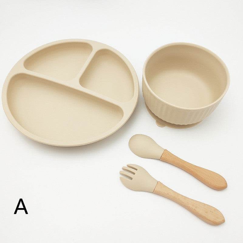 Creative Tableware Set Children Learn To Eat Dinner Plate With Suction Cup - Mubimart