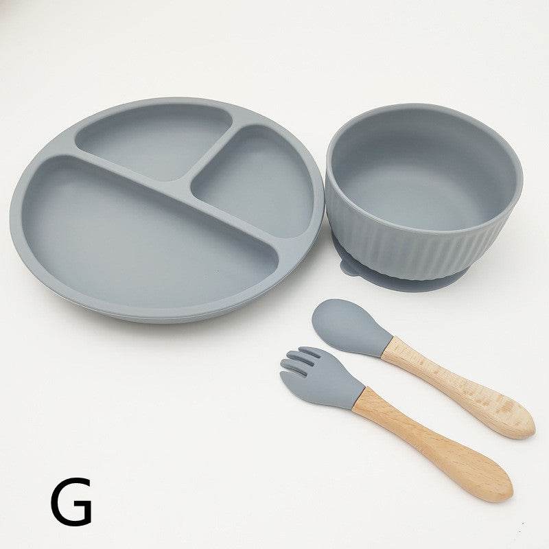 Creative Tableware Set Children Learn To Eat Dinner Plate With Suction Cup - Mubimart
