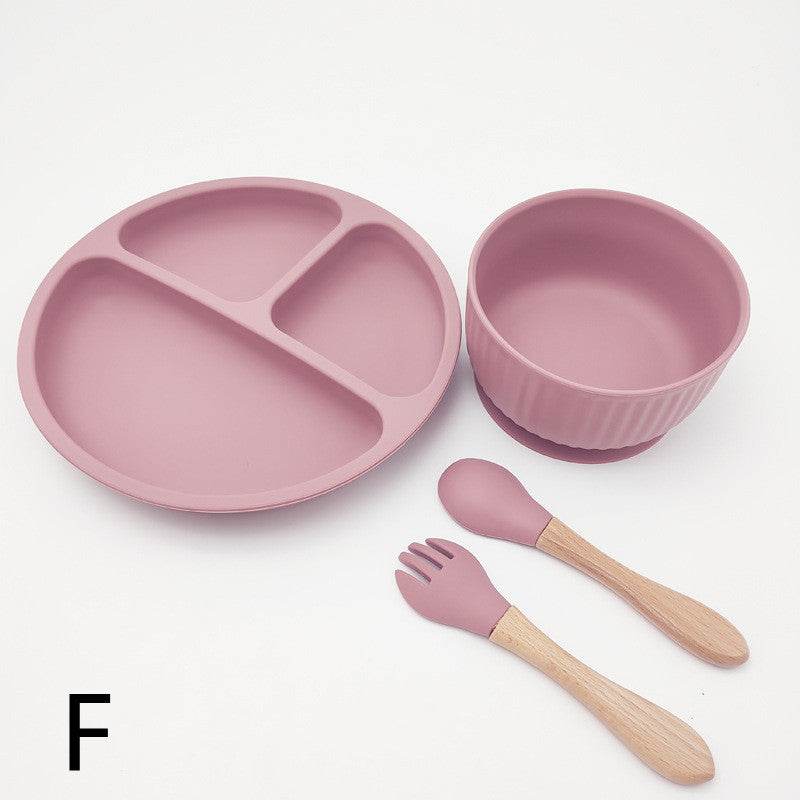 Creative Tableware Set Children Learn To Eat Dinner Plate With Suction Cup - Mubimart