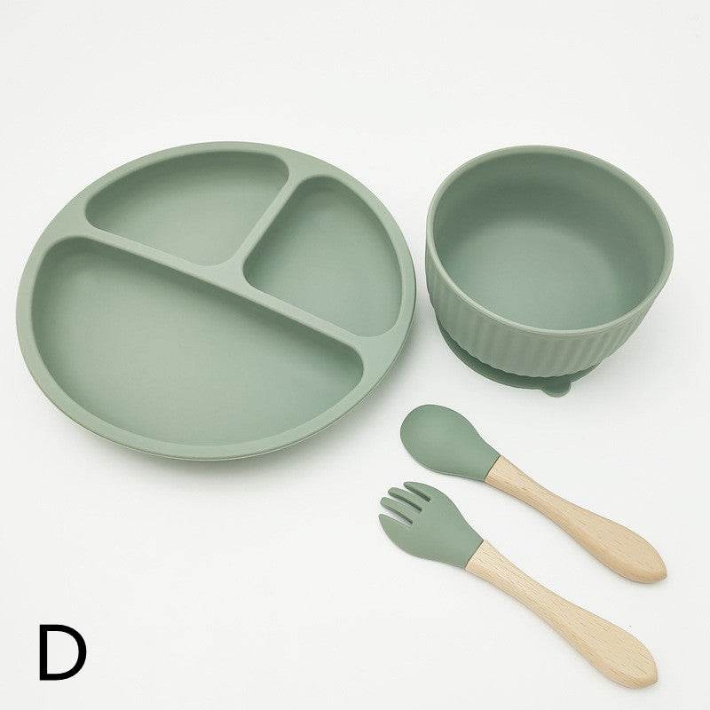 Creative Tableware Set Children Learn To Eat Dinner Plate With Suction Cup - Mubimart