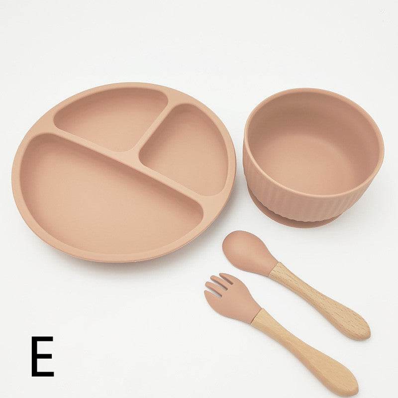 Creative Tableware Set Children Learn To Eat Dinner Plate With Suction Cup - Mubimart