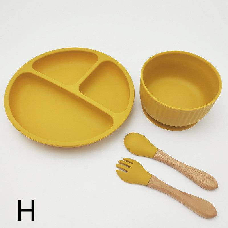 Creative Tableware Set Children Learn To Eat Dinner Plate With Suction Cup - Mubimart