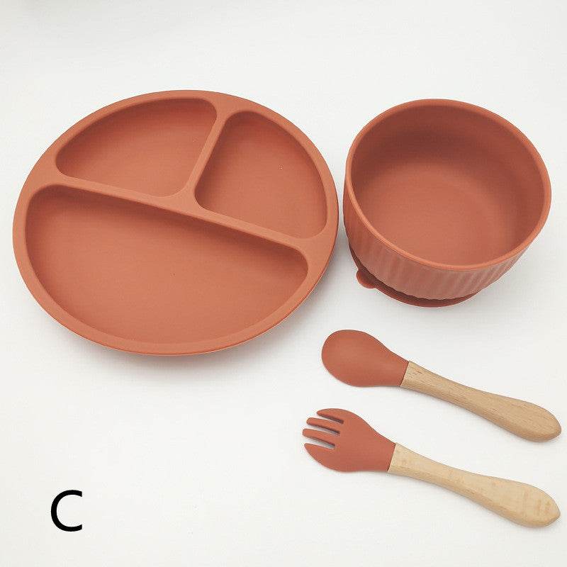 Creative Tableware Set Children Learn To Eat Dinner Plate With Suction Cup - Mubimart