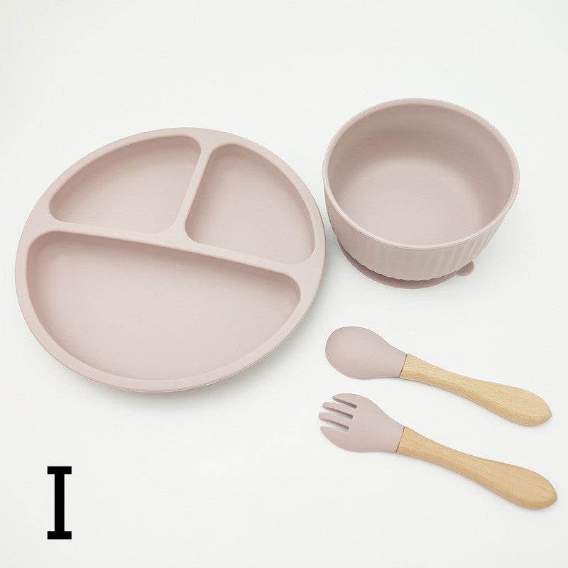 Creative Tableware Set Children Learn To Eat Dinner Plate With Suction Cup - Mubimart