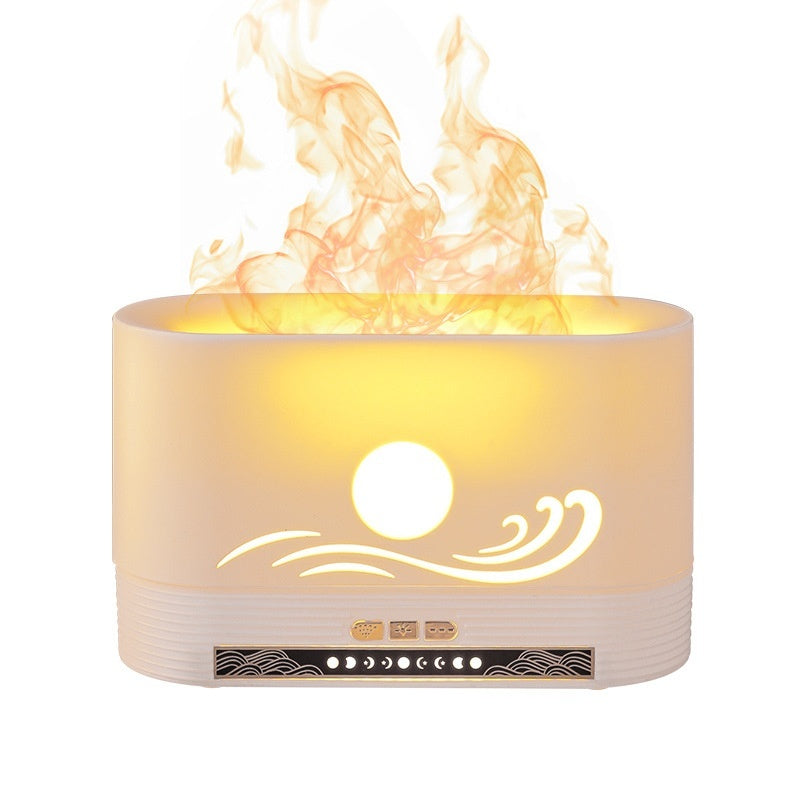 Creative Ultrasonic Flame Aromatherapy Humidifier With Fan - Mubimart -  