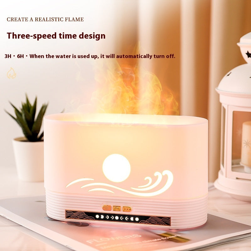 Creative Ultrasonic Flame Aromatherapy Humidifier With Fan - Mubimart -  