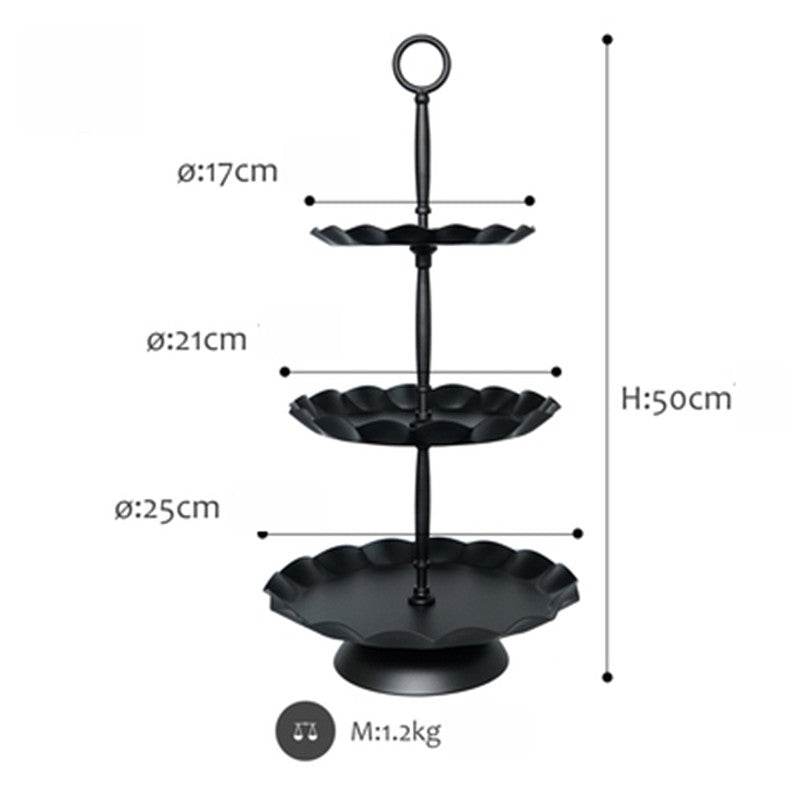 Creative Wedding Dessert Table Decoration Black Cake Stand - Mubimart