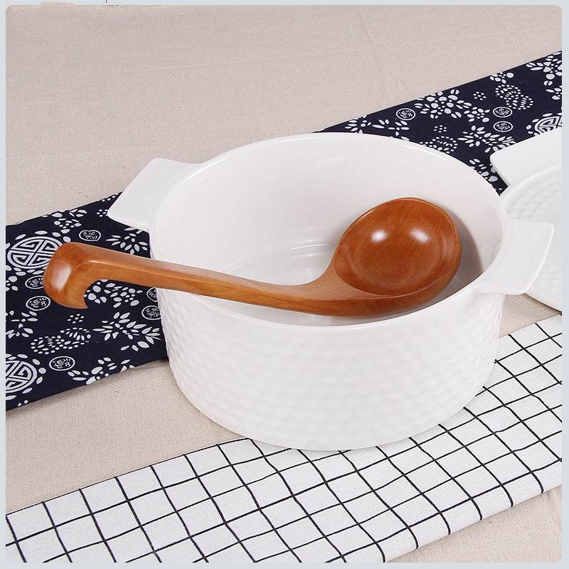 Creative Wooden Spoon Unpainted Wooden Spoon Large Spoon - Mubimart