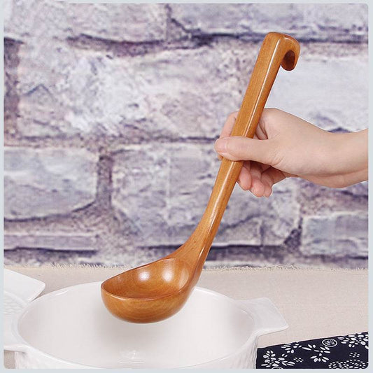 Creative Wooden Spoon Unpainted Wooden Spoon Large Spoon - Mubimart