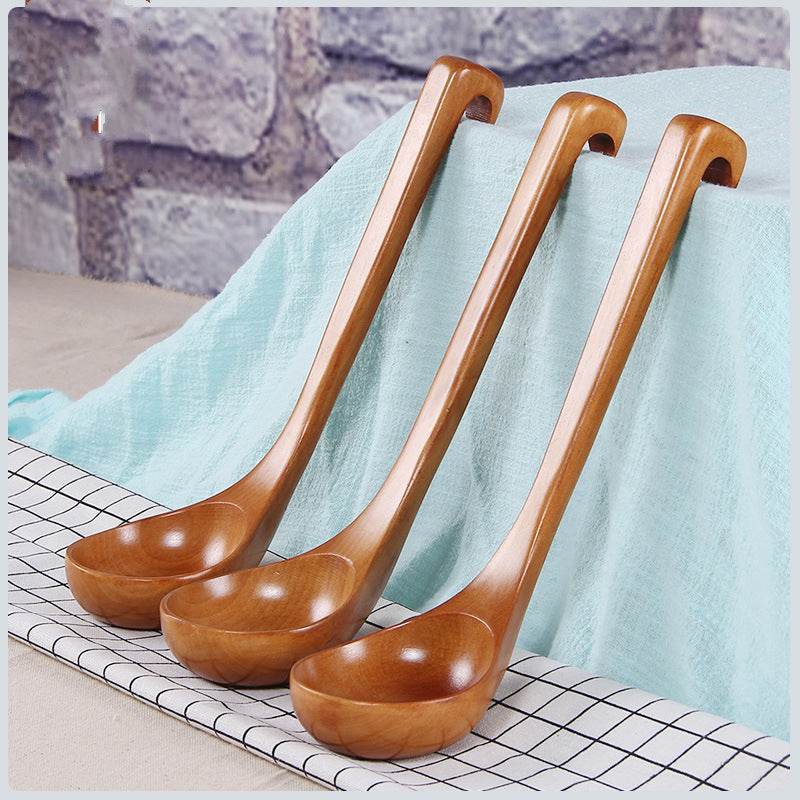 Creative Wooden Spoon Unpainted Wooden Spoon Large Spoon - Mubimart