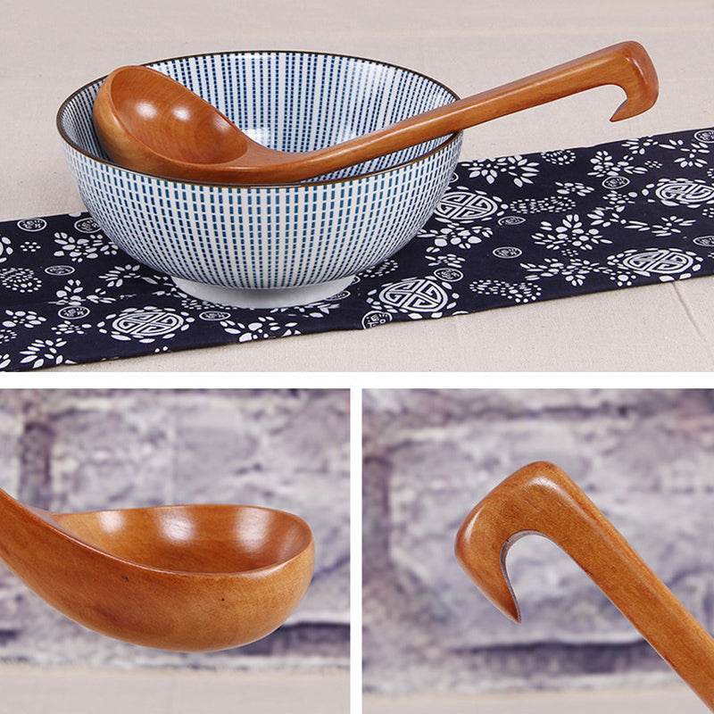 Creative Wooden Spoon Unpainted Wooden Spoon Large Spoon - Mubimart