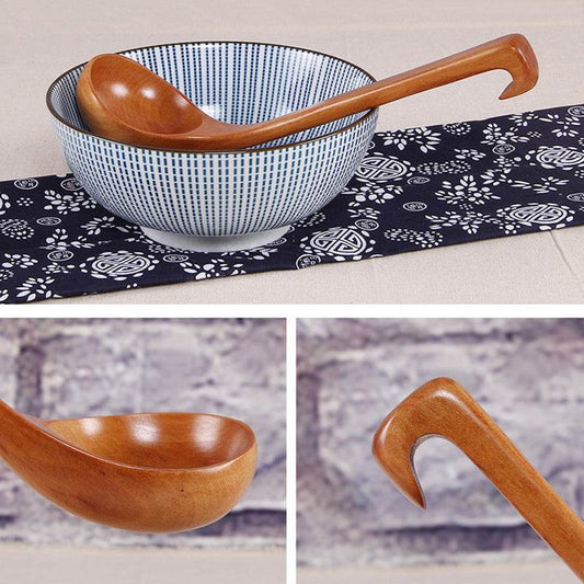 Creative Wooden Spoon Unpainted Wooden Spoon Large Spoon - Mubimart
