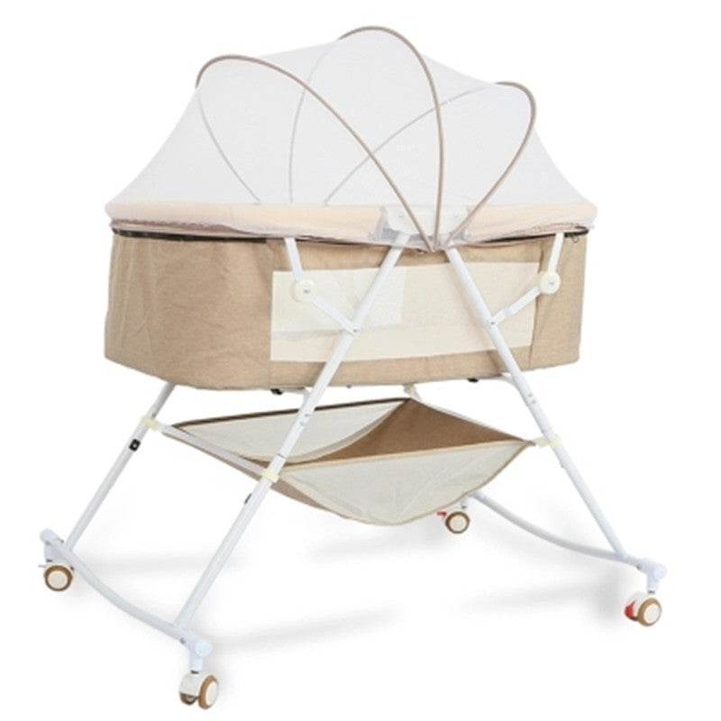 Crib newborn multifunctional comfort baby baby portable baby shaker foldable European cradle bed - Mubimart
